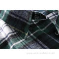 Slim Fit Cotton Green Color Plaid Men's Shirt